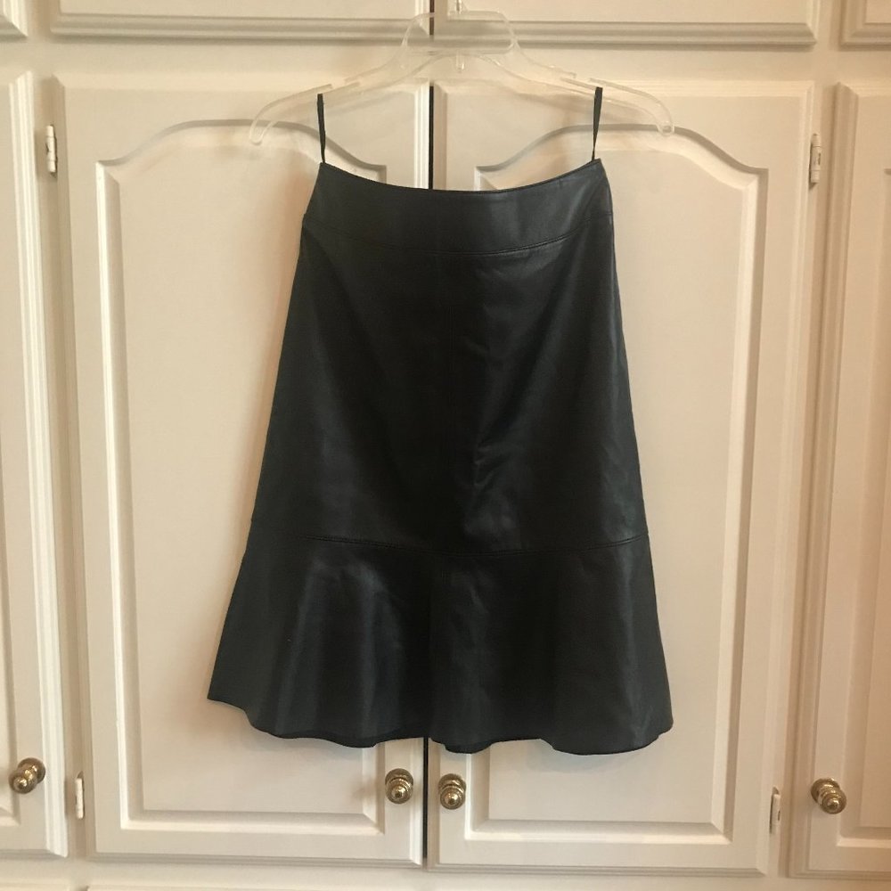 Antonio Melani Black Leather Skirt, Size 4